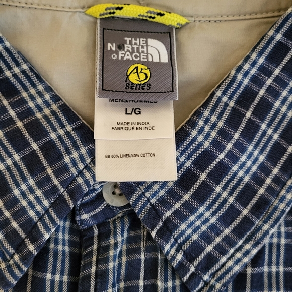 The North Face Men's Large A5 Series S/S Shirt Blue - Picture 3 of 7